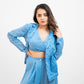 Baby blue co-ord set with jacket