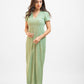 Green crochet slit dress