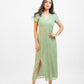 Green crochet slit dress