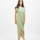 Green crochet slit dress