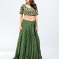 Bottle green brocade lehenga set