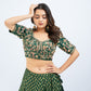 Bottle green brocade lehenga set