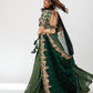Bottle green brocade lehenga set