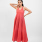 Bright peach spaghetti dress