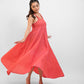 Bright peach spaghetti dress