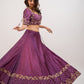 Magenta hand embroidered lehenga set