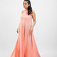 Peachy pink halter dress