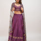 Magenta hand embroidered lehenga set