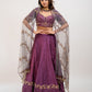 Magenta hand embroidered lehenga set