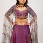 Magenta hand embroidered lehenga set