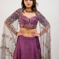 Magenta hand embroidered lehenga set