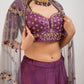 Magenta hand embroidered lehenga set