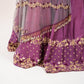 Magenta hand embroidered lehenga set