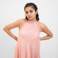 Peachy pink halter dress