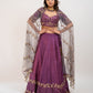 Magenta hand embroidered lehenga set