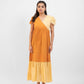 Apricot yellow gathered dress