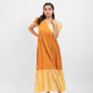 Apricot yellow gathered dress