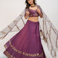 Magenta hand embroidered lehenga set