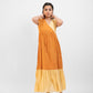 Apricot yellow gathered dress