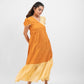Apricot yellow gathered dress