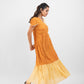 Apricot yellow gathered dress