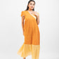 Apricot yellow gathered dress