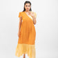 Apricot yellow gathered dress