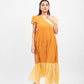 Apricot yellow gathered dress