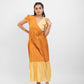 Apricot yellow gathered dress