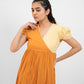Apricot yellow gathered dress