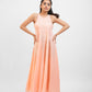 Peach linen cotton dress