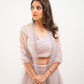 Pastel pink embroidered lehenga set