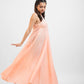 Peach linen cotton dress