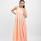 Peach linen cotton dress