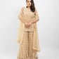 Cream embroidered sharara set