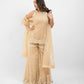 Cream embroidered sharara set