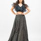 Black sequin lehenga with ruffle crop top