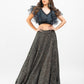 Black sequin lehenga with ruffle crop top