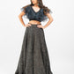 Black sequin lehenga with ruffle crop top
