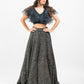 Black sequin lehenga with ruffle crop top