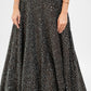 Black sequin lehenga with ruffle crop top