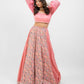 Pink printed lehenga with pearl work blouse