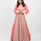 Pink printed lehenga with pearl work blouse