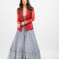 Powder blue printed lehenga set with Jacket