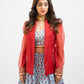 Powder blue printed lehenga set with Jacket
