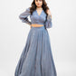 Greyish blue embroidered lehenga