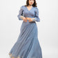 Greyish blue embroidered lehenga
