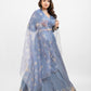 Greyish blue embroidered lehenga