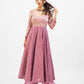 Onion pink embroidered Anarkali set