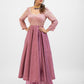 Onion pink embroidered Anarkali set